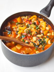 Summer split pea soup cooking in pan 3