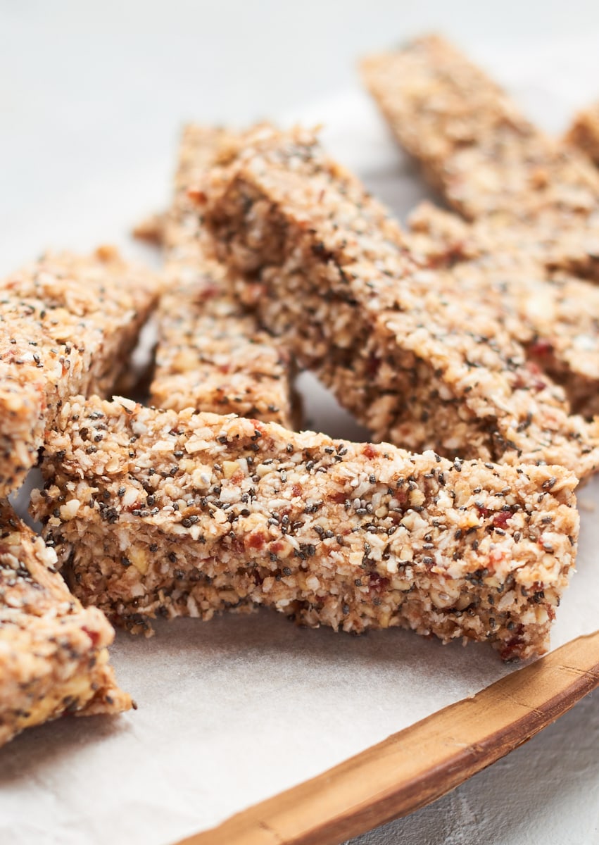 Snack bars on chopping board 4