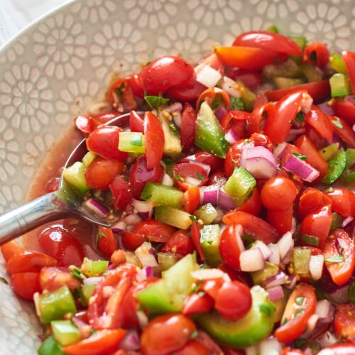 close up of fresh salsa