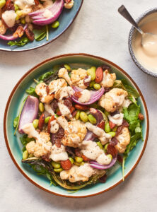 miso edamame cauliflower salad plated 2