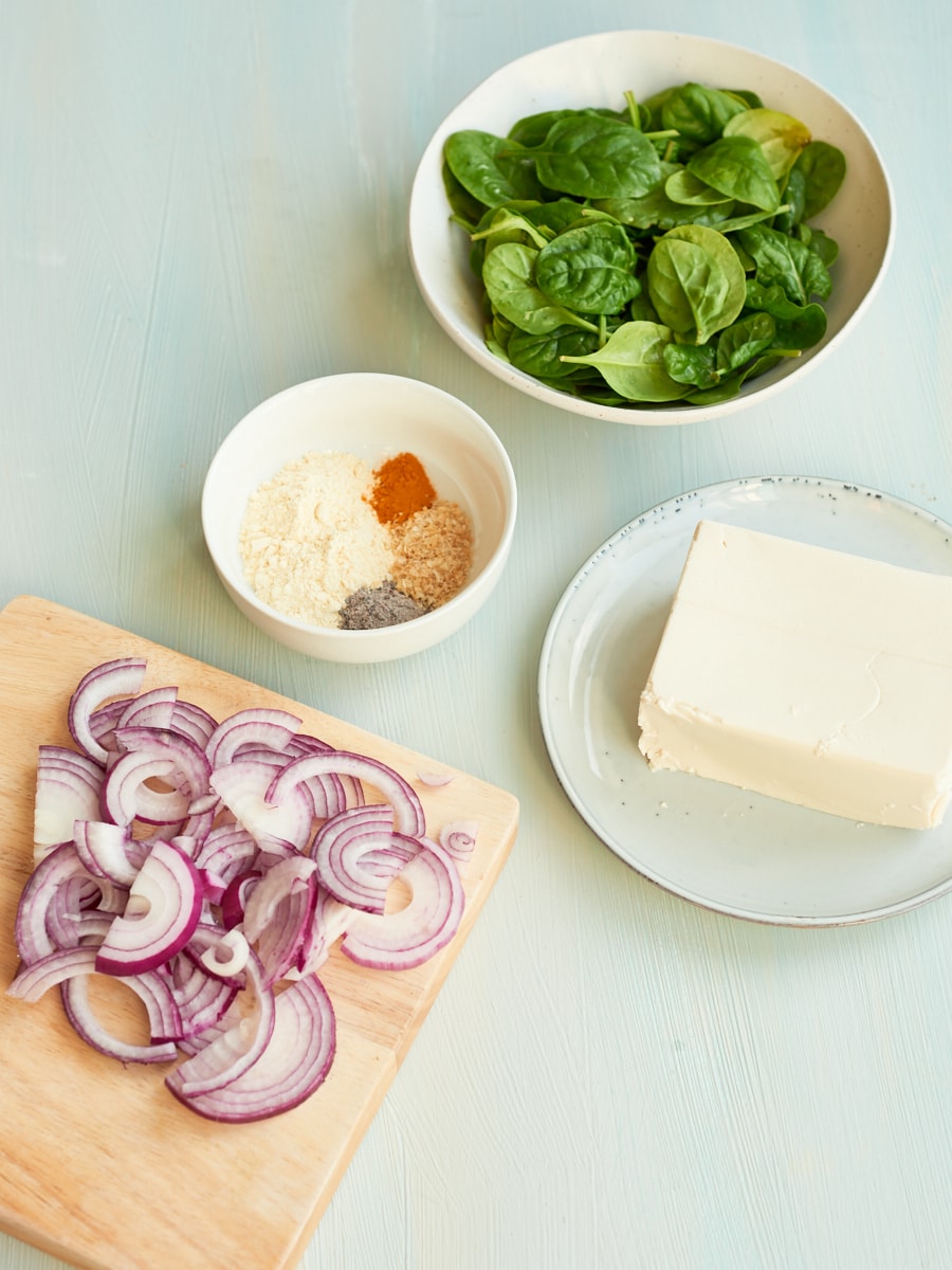 ingredients for silken tofu scramble