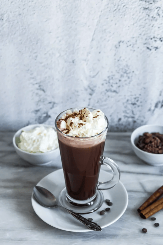 vegan hot chocolate with cream