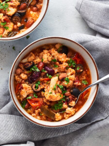 Two bowls of instant pot vegan stew