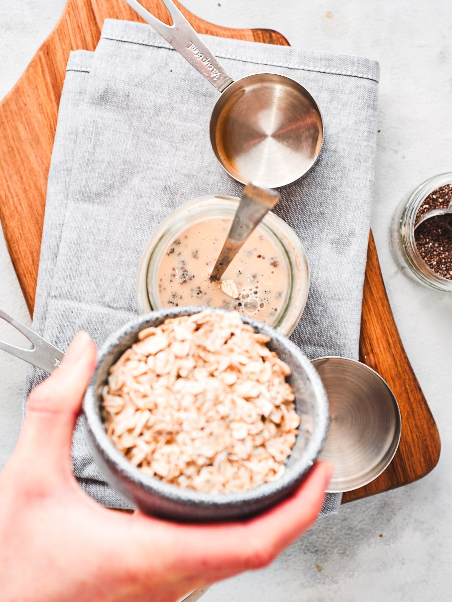 Easy Coffee Overnight Oats - Forkful of Plants