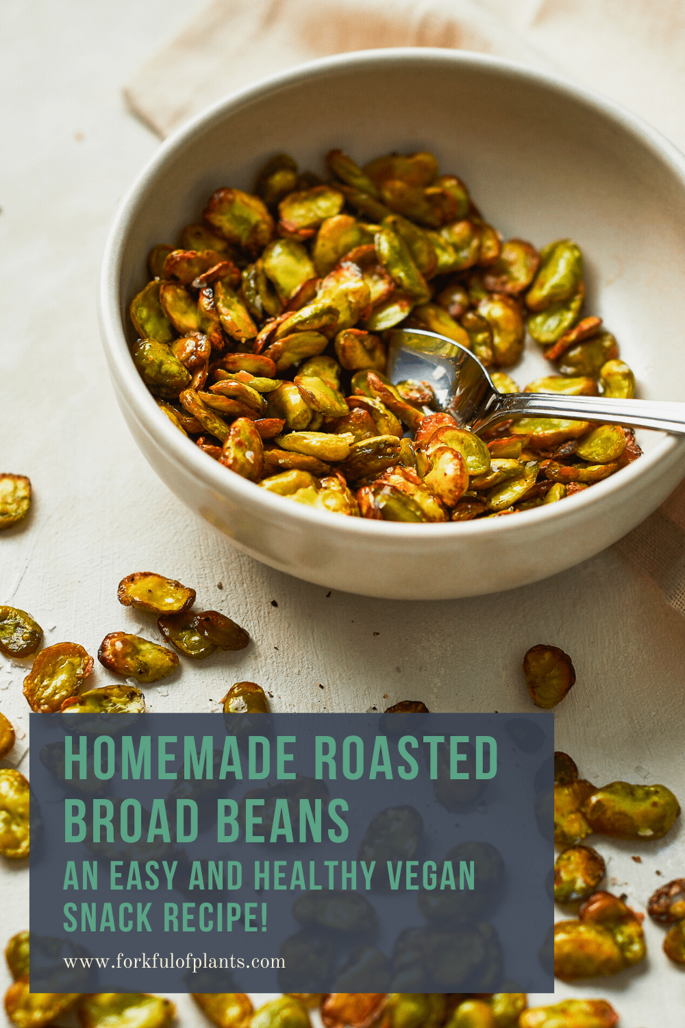 Roasted broad beans pin image
