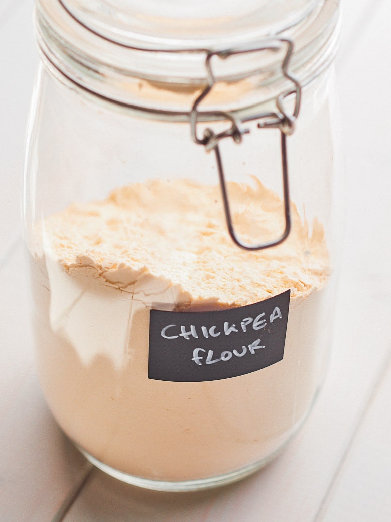 Jar of chickpea flour