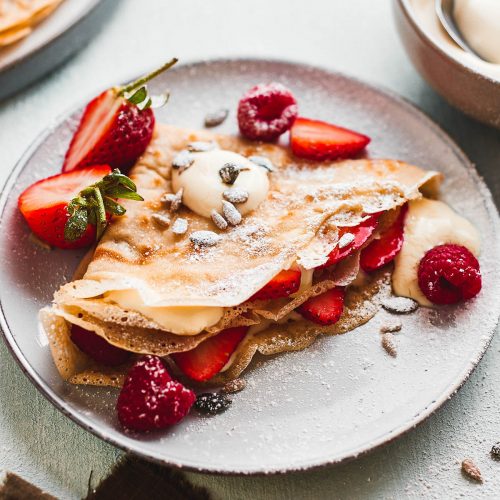 Dairy Free Coconut Milk Crepes - Forkful of Plants
