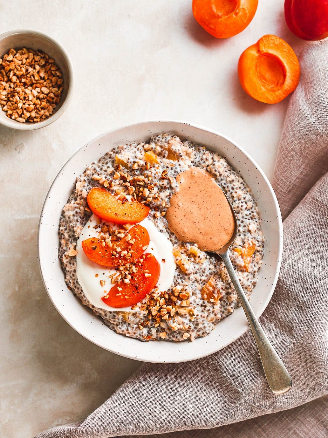Chia Seed Porridge with Apricots Forkful of Plants