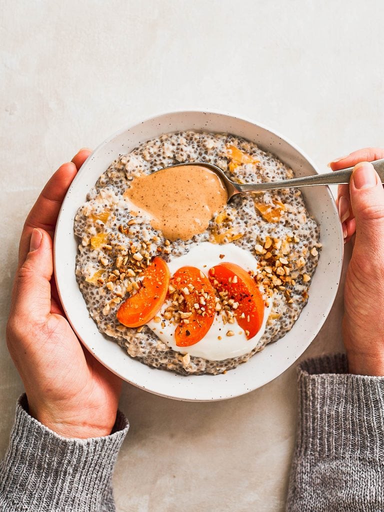 Chia Seed Porridge with Apricots Forkful of Plants